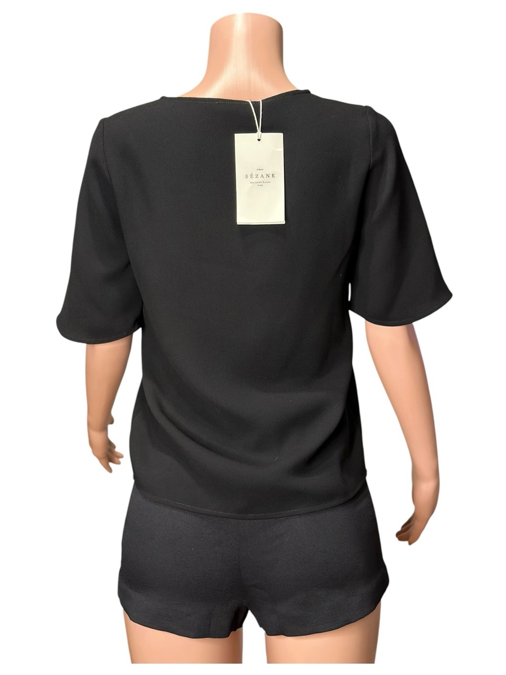 SÉZANE Sylla Blouse, Black, FR34/US2 - Picture 5 of 8